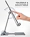 Anozer Tablet Stand,Adjustable Tablet Holder for Desk,Foldable for iPad Stand Dock Holder for iPad Air 5/4/Mini 6/Mini 5/10.2/Pro 12.9/Pro 11,Portable Monitor,Surface (4-13 inch)-Grey