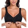 Lemorosy Soutien-Gorge Minimiseur Fermeture Devant sans Armatures pour Femme Bonnet Complet Confort pour Taille Grande (Noir,115D)