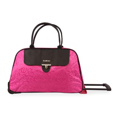 Sac à roulettes BEBE fuchsia : grand sac de voyage cabine souple