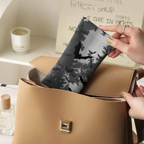 Image of 2 PCS Glasses Case Eyeglass Sunglasses Pouch Squeeze Portable Bag Soft Leather with Cleaning Cloth Women Men Girls