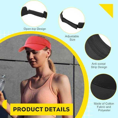 Image of Silkfly 50 Pack Sun Visor Caps Adjustable Sports Athletic Cap UV Protection Sun Visor Hat Men Women Tennis