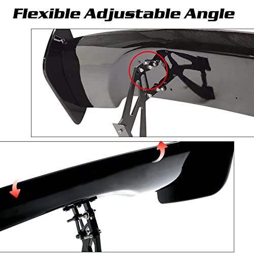 Kintop Universal Rear Spoiler Single Deck Gt Wing Adjustable Rear Trunk Wing Weatherproof Rear Trunk Spoiler With Accessories Kit (Carbon Fiber Style) #TOP3