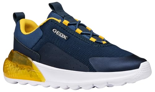 Geox JUNIOR Boy J ACTIVART ILLUMINUS Sneakers Navy/Yellow 28_EU