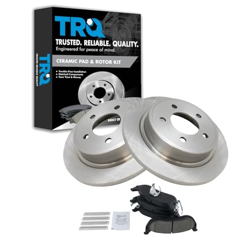 Image of TRQ Rear Ceramic Brake Pad and Rotor Set