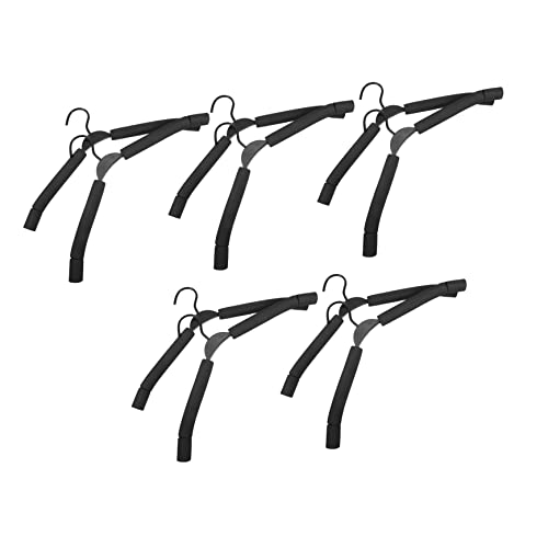 Cabilock 10pcs Hanger Pants Rack Sponge Suit Hangers Space Saving Hanger Multi Hanger Multi Function Pants Rack Soft Pants Hangers Non Cell Phone Bell Charm Home Pants Hangers Black Plastic