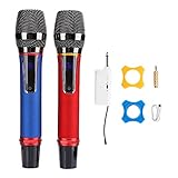 Micrófono inalámbrico dinámico de mano, micrófono inalámbrico con receptor inalámbrico, sistema de micrófono inalámbrico UHF profesional, para fiestas en el hogar, máquina de canto de karaoke, reunión