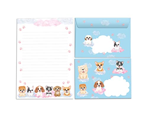 Set de papel para escribir para niños con diseño de perros y