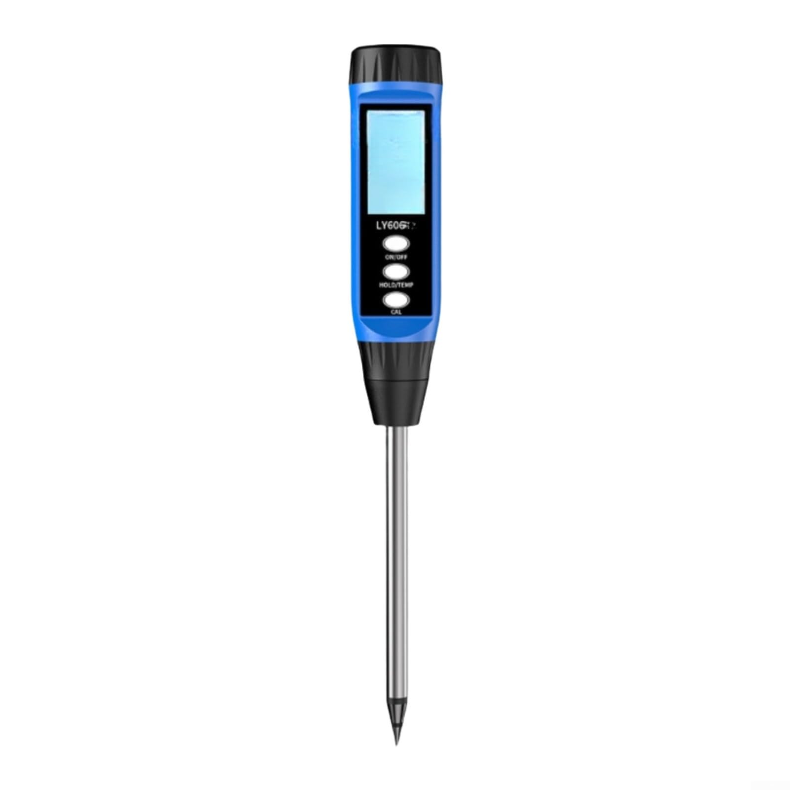 Probador de suelo digital portátil para pH y humedad, medidor de pantalla LCD preciso para jardinería al aire libre y uso agrícola, negro (606)