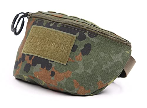 Zentauron Taktische Bauchtasche 1,25L aus Cordura - MOLLE Hüfttasche mit 2 Fächern & Klettfläche für EDC, IFAK & Outdoor - Hüftgurt 70-120 cm - Robuste Gürteltasche für Militär, Wandern & Freizeit