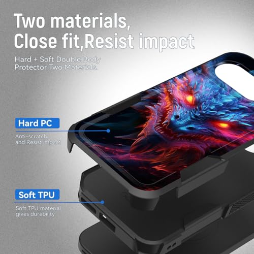 Vobber for Pixel 10A Case,Heavy Duty Dual Layer Hybrid Hard PC Soft Rubber Shockproof Protective Rugged Bumper Case for Google Pixel 10A 6.3 Inch 2026,Angry Dragon - image 2