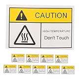 Alipis 10 piezas Etiqueta Adhesiva de Advertencia Alta Temperatura Resistente Condiciones Extremas Compacto para Equipos Industriales Fábricas y Laboratorios Señal Clara sin Traducción