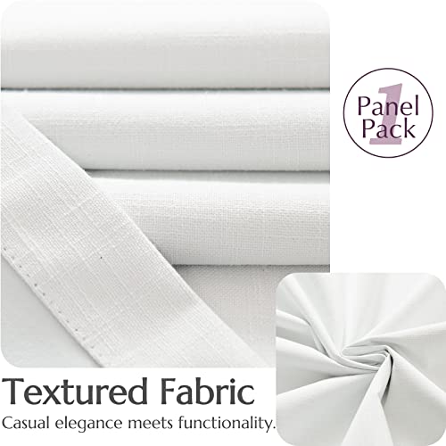 Jinchan Linen Textured Light Filtering Curtains For Bedroom Window Curtain Panels For Living Drapes Grommet Top 1 Panel, White, W100 X L84 #TOP4