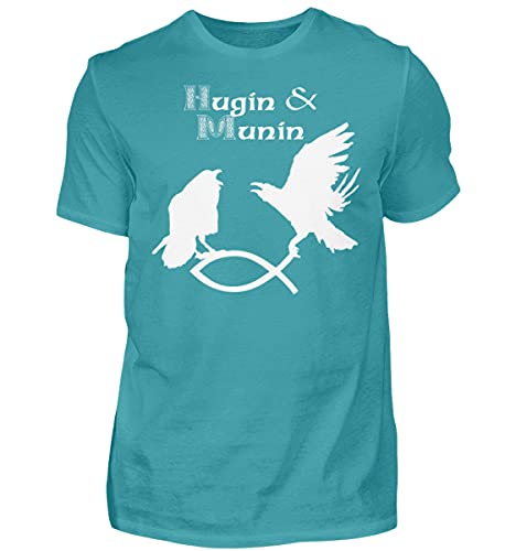 T-shirt homme Hugin & Munin bleu X-Large en coton confortable