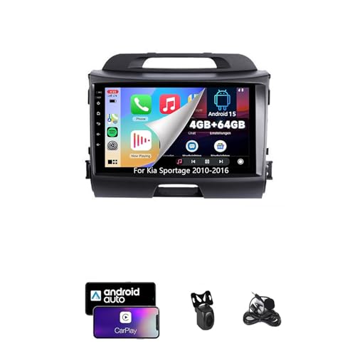 Radio de Coche ZCZANT Android de 14 Pulgadas y Doble DIN para Kia Sportage 2010-2016, con Radio FM Bluetooth, navegación GPS Wi-Fi, CarPlay, Plug and Play y cámara de Marcha atrás (4G + Wi-Fi 8G