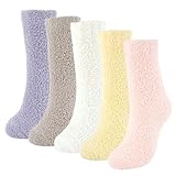 CooTooLa Kuschelsocken Damen 5 Paar Flauschige Warme Socken Dicke Thermosocken Süß Fluffy Frottee Socken Winter Schlafsocken Bettsocken 39-42