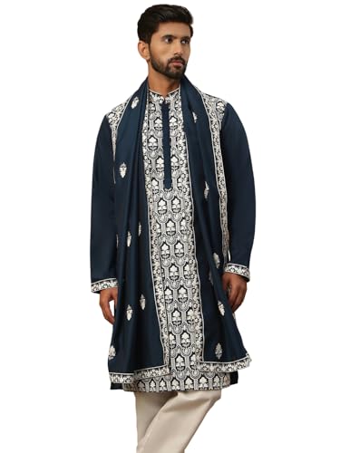Image of Jompers Silk Blend Embroidered Kurta Pyjama Dupatta Set