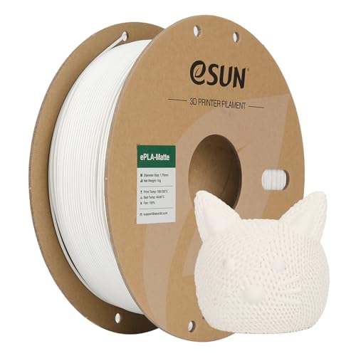 eSUN Matte PLA Filament 1.75mm Milk White, 3D Printing PLA Filament 1.75mm Dimensional Accuracy +/- 0.03mm, 1kg Carboard Spool (2.2lbs) for Most FDM 3D Printers