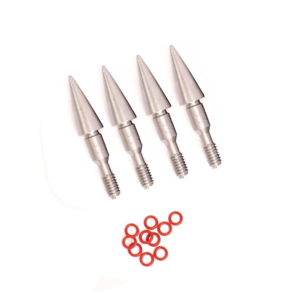 ACCMOS 12pcs Arrow Tips for Archery 70/80/90/100/125/150 Grain Hunting Practice Arrow Point Tapered Stainless Steel Broadhead (80 grain)
