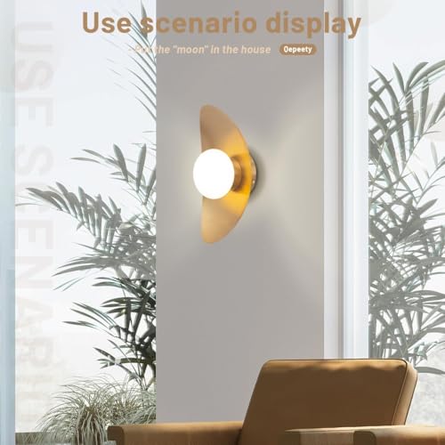 Image of 2 Pack Gold Wall Sconces Mid Century Modern Vanity Light | Modern Sconces Wall Lighting Farmhouse Wall Lights Set Long Sconces for Corridor Stairwell Bedroom Hallway