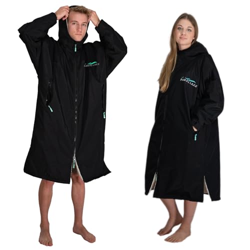 Parallaxx Surf Poncho Changing Robe - All-Weather Swim Parka for Men & Women with Hood Towel Poncho for Surfing and Swimming