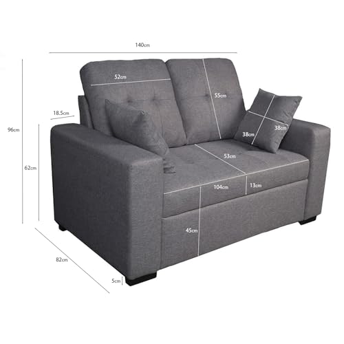 Sofá de 2 plazas para salón acogedor modelo Nemo de diseño gris 4