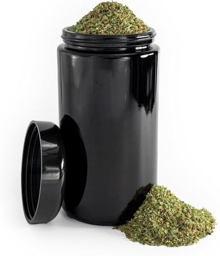 Infinity Jars 500ml (17 fl oz) Airtight UV Glass Jars Odor Blocking, Antistatic, Light Blocking Containers for Herbs, Coffee, Tea & Spices Durable, Refillable & Travel-Friendly Storage