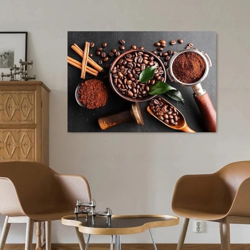 Peinture de café moulu vintage impression sur toile premium 60x80 cm