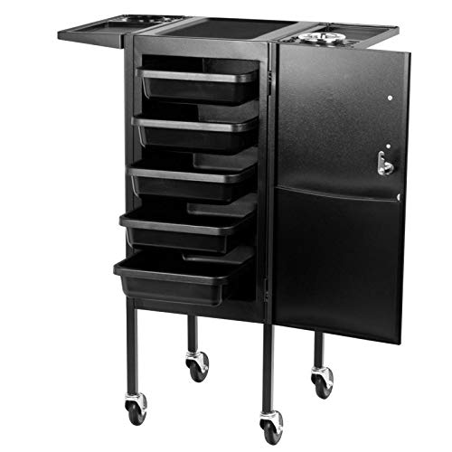 Activeshop Friseurwagen Arbeitswagen Rollwagen 500 Delux Schwarz