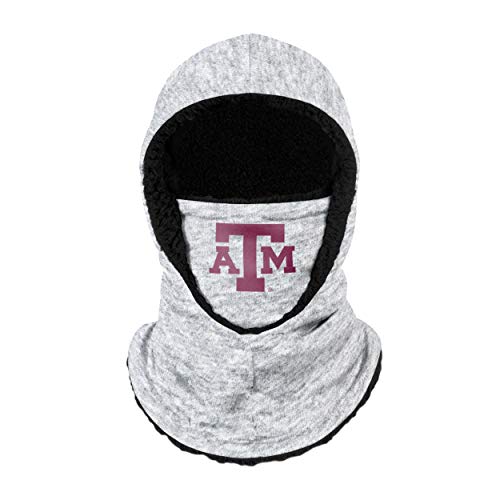 FOCO Texas A&M Aggies NCAA Heather Grey Big Logo Hooded Gaiter, Adult (SVNCGRHDSN)