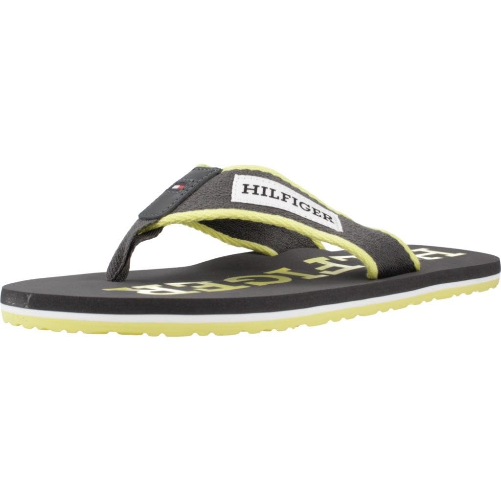 Tommy Hilfiger, Men, Patch Hilfiger Beach Sandal, Flip Flop, Grey, 6.5
