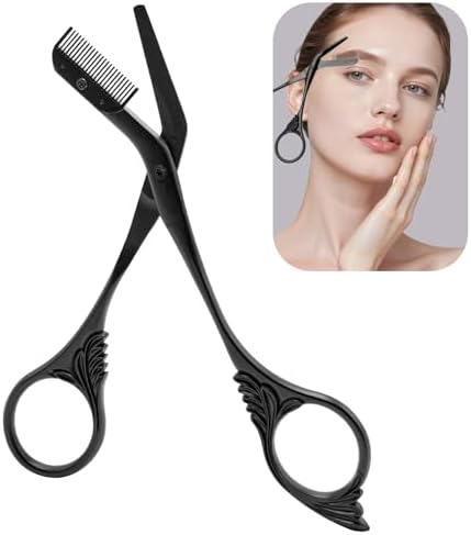 Tijeras de recorte de cejas con peines, tijeras de cejas de belle...