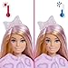 Barbie Cutie Reveal Doll & Accessories, Cuddly Series Kitten with 10 Surprises Including Color Change & Mini Pet