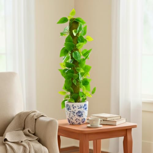 Image of fancymart Artificial Leaves Vine on Moss Stick 60 cm (Without Pot) | Decorative Indoor Plant for Home, Office, Cafe & Restaurant