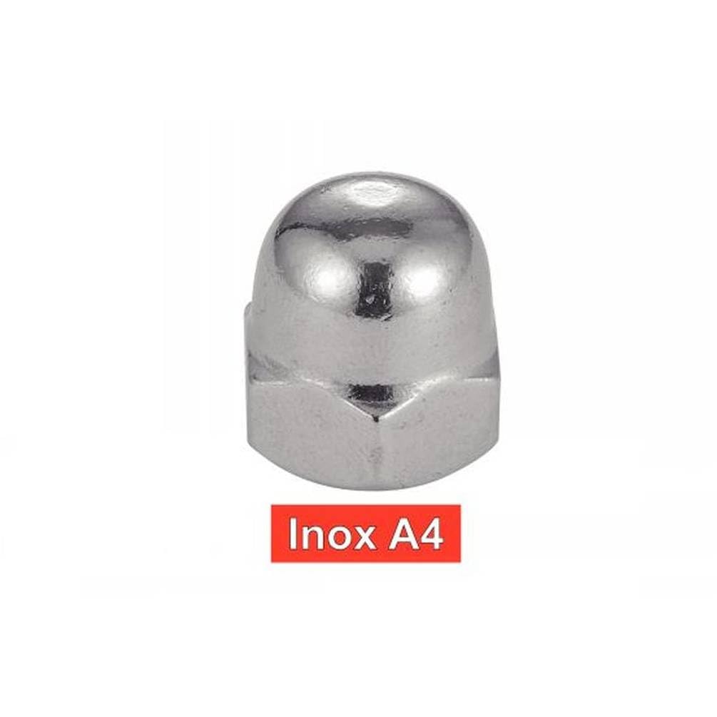 10 dadi ciechi M24 mm, DIN 1587, UNI 5721, in acciaio inox A4, D-Work