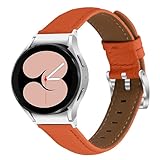 Cinturino in pelle compatibile con Samsung Galaxy Watch 7 6 5 4 Band 40 mm 44 mm, fibbia a sgancio rapido argento cinturino casual per Samsung Galaxy Watch 6 4 Classic 42 mm 46 mm 43 mm 47 mm donne