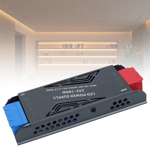 SUCIKORIO Alimentatore LED 24V 100W 4,1A Ultra Sottile Trasformatore LED Driver AC 220V a DC 24 Volt 100W Trasformatori Adattatore LEDs a Tensione Costante Senza Sfarfallio per LEDs Lampade Striscia