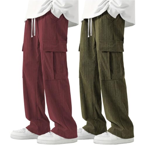Image of GRECIILOOKS Cargo Joggers for Men - Cotton Loose Fit Utility Pants with 4 Pockets | Durable Outdoor & Hiking Trousers (Available in Plus Size)