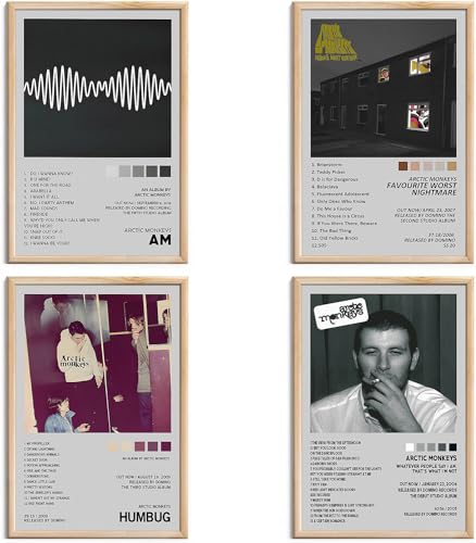 omle Arctic Monkeys Posters Music Album Cover Posters Print Set of 4 Room Aesthetic Canvas Wall Art for Girl and Boy Teens Dorm Decor 8x12 inch Unframed