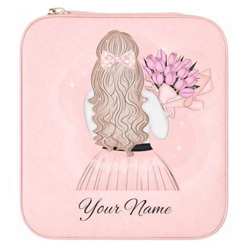 Image of Mini Jewellery Travel Case, PU Leather Organizer Box, Small Portable Jewellery Storage Holder for Womens Rings Earrings Necklaces (Autumn Muse)