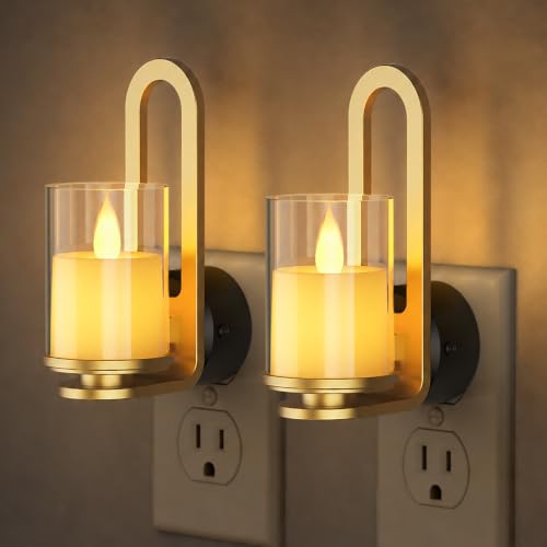 Image of Briignite Flameless Candle Night Light, Warm Night Lights Plug into Wall