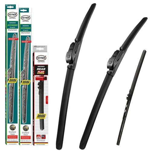 Balais Heyner 26" 21" 15" hybrides sans traces pour vitres avant arrière Tiguan