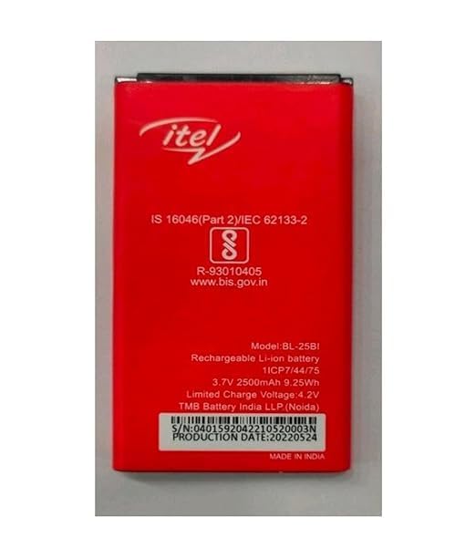 Compatible with Itel BL-25BI Compatible for It5600, 5600, It5606, 5606, Itel Power 400, It5620, 5620, It5616, 5616, It5622, 2500mAh (Pack of 1)-image-2
