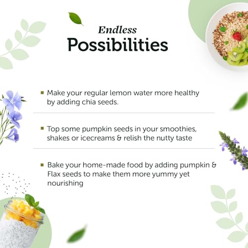 Image of Neuherbs Unroasted Flax, Chia, and Pumpkin Seeds Combo for Improved Bone Health-(Flax seeds 400g + chia seeds 200g + pumpkin seeds 200g)