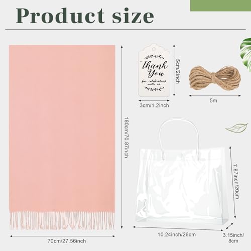 Hercicy 6 Sets Bridesmaid Proposal Gifts Scarf Shawl with Clear Bags for Women Wedding Party Favor Bridal Shower Gifts2