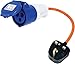 KIRFEE 16amp To 13amp Adapter - 240V - Caravan Hook Up Cable - 3 Pin Plug Mains Electric Hook Up Cable - Heavy Duty Electric Hookup Adapter To Suits Caravans, Campervans, Boats etc