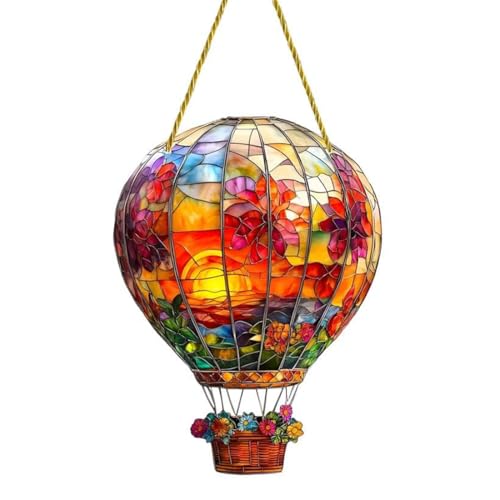 SURALIN 1 Montgolfière Décorative, Attrape-Soleil Décoration de Fenêtre Suspendue, Sun Catcher de Fenêtre Intérieur et Extérieur