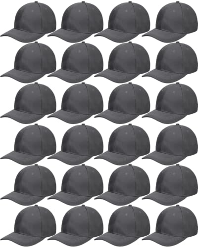 Image of Handepo 24 Pcs Blank Baseball Caps Adjustable Back Strap Unisex Blank Design Caps Plain Unisex Hats for Men Women