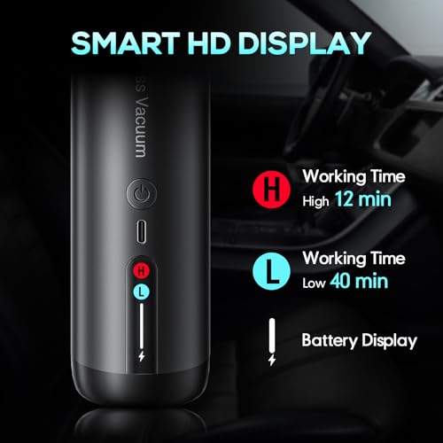 Image of Cordless Car Vacuum, 21KPa Portable Handheld Car Vacuum Cleaner | Pre-filter & HEPA Filter System, 7800mAh Battery, Mini Vacuum with Multi Nozzles for Car, Home, Office, Pet Hair Cleaning