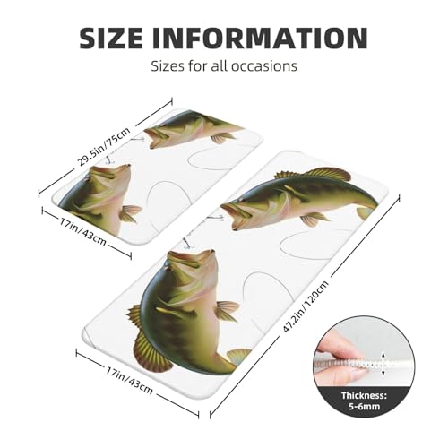 Alfombrillas de cocina con estampado de peces pequeños y anzuelo 4