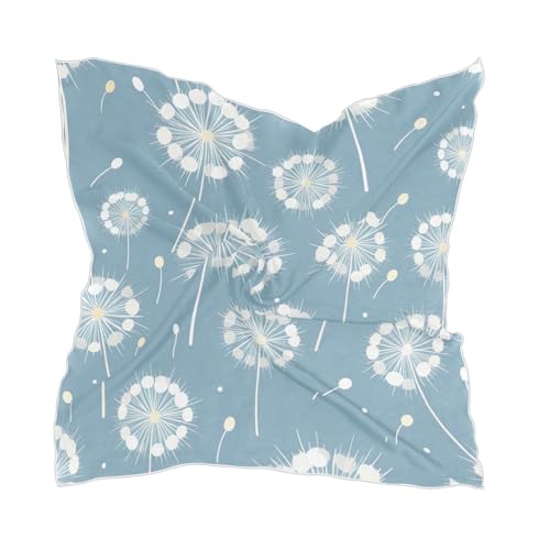 Square Scarf Pure Dandelion Silk Feeling Bandanas Head Scarfs Hair Wraping Neckerchief for Women 23.6 Inch